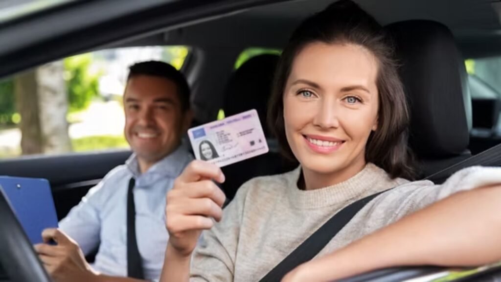 Girl Holding Driving License